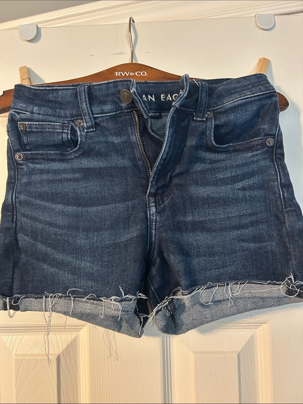 American Eagle Outfitters Dark Blue Denim Cutoff Shorts 2